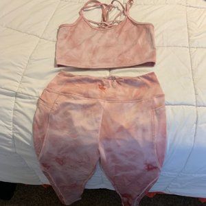 Pink Tye-Dye 2 Pc Work out Set
